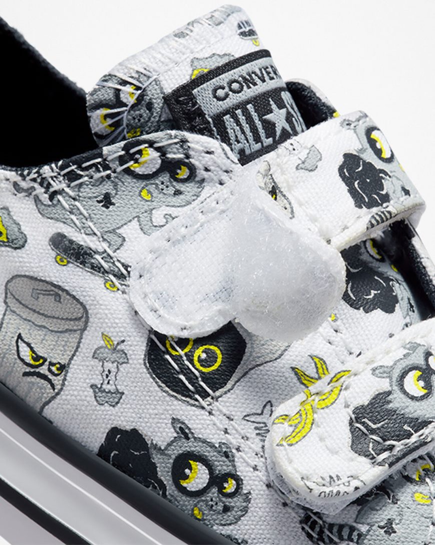 Tenis Converse Chuck Taylor All Star Easy-On Raccoons Cano Baixo Menina Branco Pretas Cinzentas | PT V0583P9